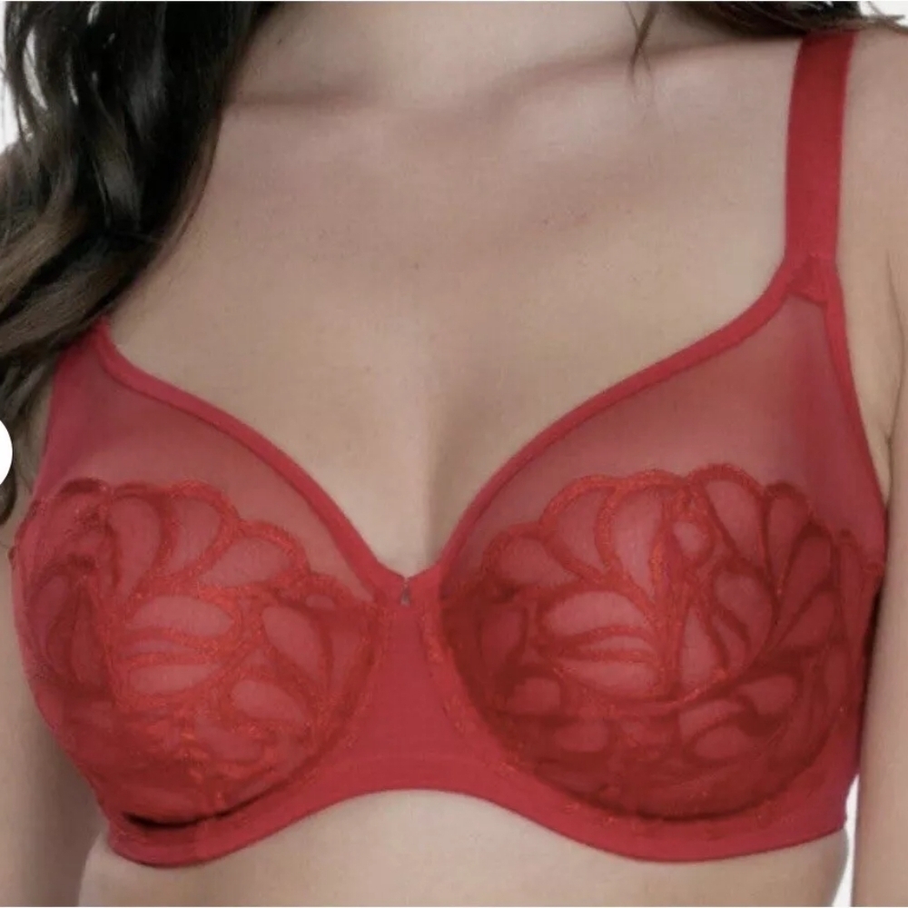 Paramour Lotus Embroidered Unlined Bra Size 42DDD